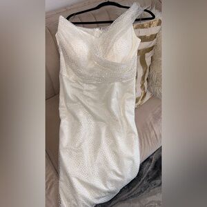 Luxury White Beaded Evening Gown